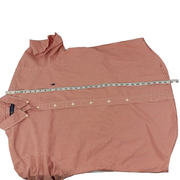 Mens Ralph Lauren Short Sleeve Button Down Shirt Size XL Gingham Check Orange - Picture 4 of 7